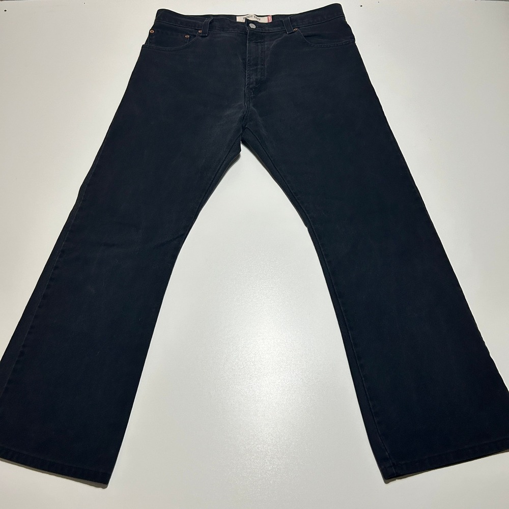 Vintage Levis 517 Boot Cut Jeans Mens 36x30 Black Denim Cotton Pants 517-0260